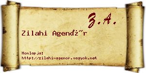Zilahi Agenór névjegykártya